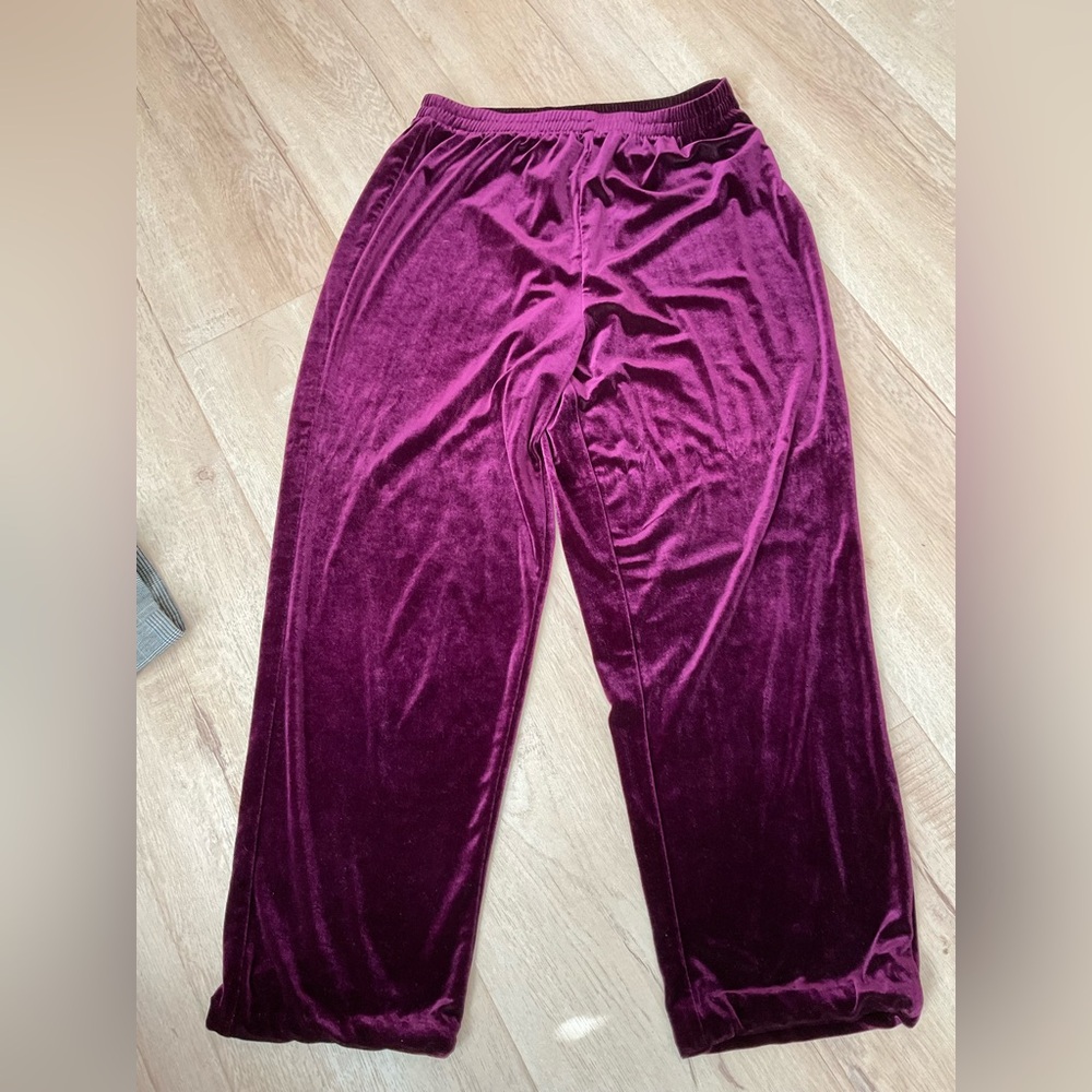 Liz Baker Velvet Pants in Rich Burgundy